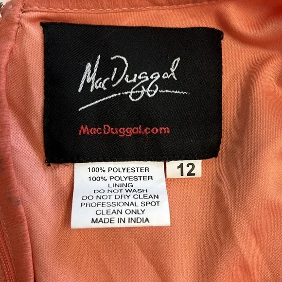 Mac Duggal Orange Layered Doll Dress - Picture 3 of 3